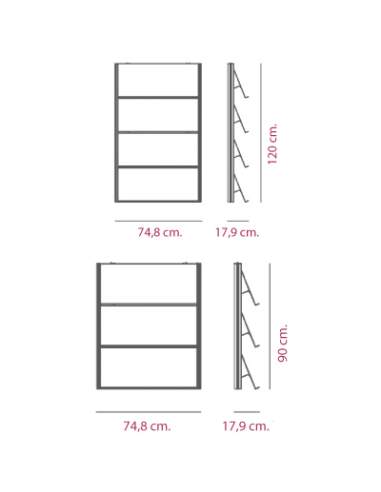 Medidas expositor de pared Flap de systemtronic