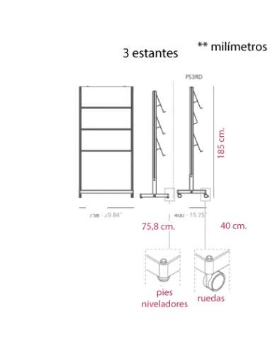 Medidas expositor vertical flap de pie de systemtronic