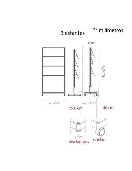 Medidas expositor vertical flap de pie de systemtronic