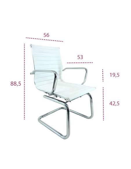 Medidas silla confidente blanca jr de vincolo en polipiel blanca Medidas silla confidente blanca jr de vincolo en polipiel blanca