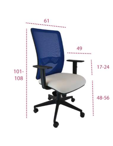 Medidas silla ergonómica Chaplin de vincolo