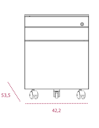 Medidas buc metálico varios cajones con ruedas de gapsa