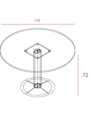 Medidas mesa de reunión redonda de madera g3 de jgorbe