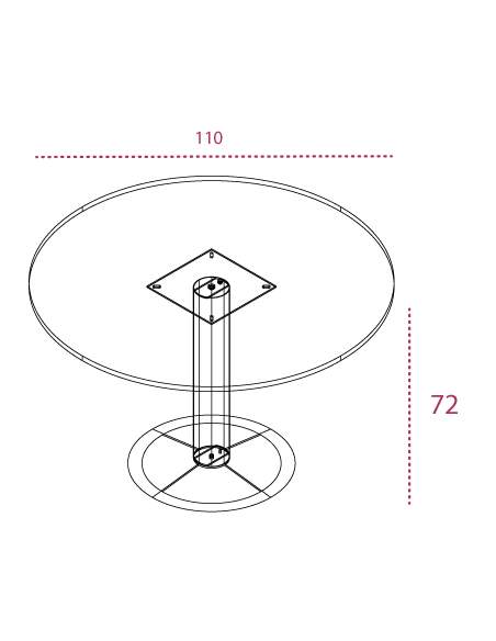 Medidas mesa de reunión redonda de madera g3 de jgorbe