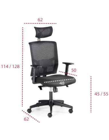 Medidas silla oficina viena de euromof ergonomica Medidas silla oficina viena de euromof ergonomica