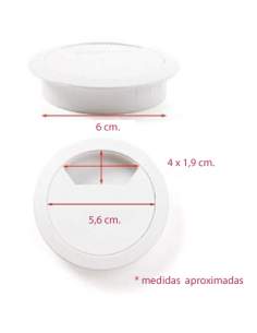 tapa pasacables redonda blanca de 6 cm. de diámetro de aic 2