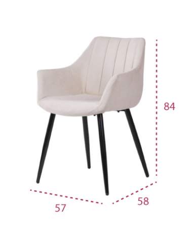 Medidas silla de diseño de comedor moderno Fiona de Somcasa