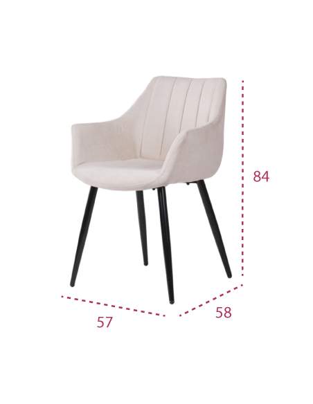 Medidas silla de diseño de comedor moderno Fiona de Somcasa