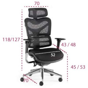 Medidas silla xxl new ergostone de euromof