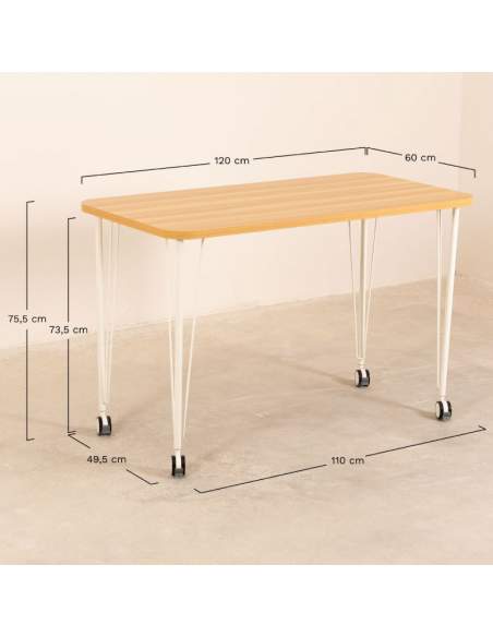 Medidas escritorio con ruedas Naipe Medidas escritorio con ruedas Naipe