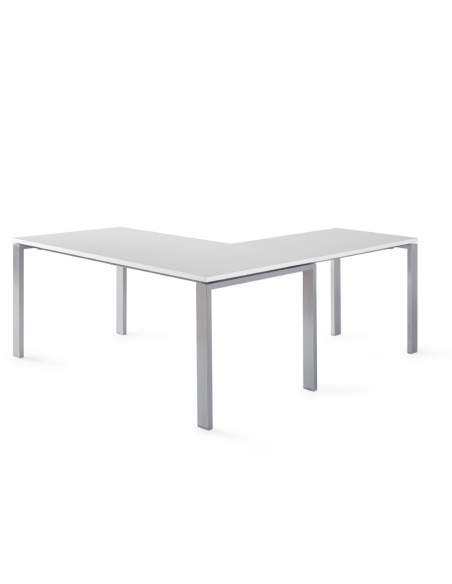 Escritorio en forma de L serie Pórtico con envío express en blanco