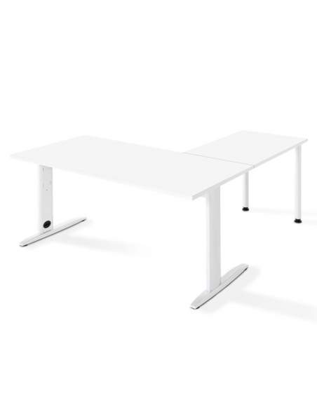 Mesa en L serie Carving de Jgorbe en blanco Mesa en L serie Carving de Jgorbe en blanco