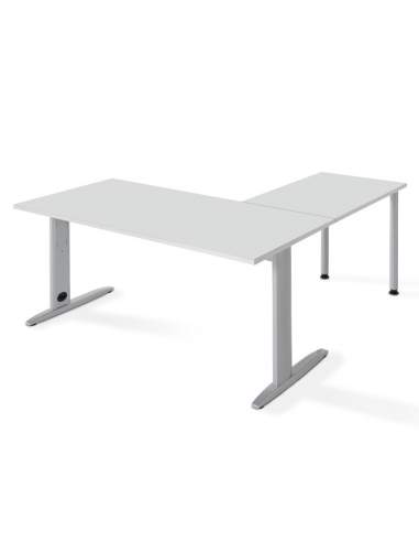 Mesa en L serie Carving de Jgorbe en gris claro Mesa en L serie Carving de Jgorbe en gris claro