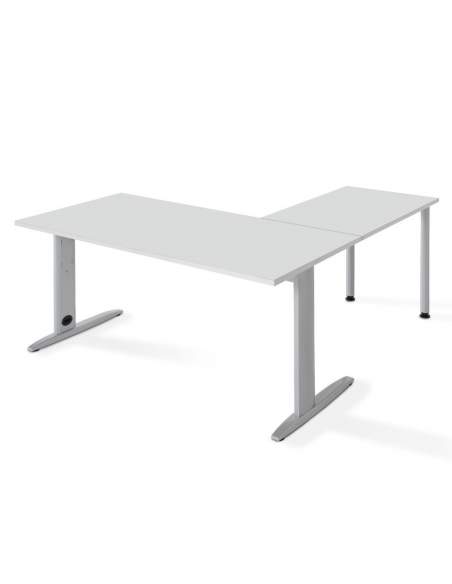 Mesa en L serie Carving de Jgorbe en gris claro Mesa en L serie Carving de Jgorbe en gris claro