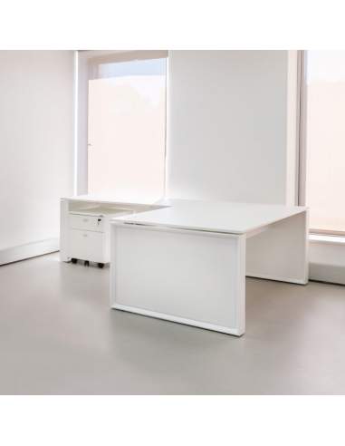 Mesa escritorio en L Omega de JGorbe en blanco
