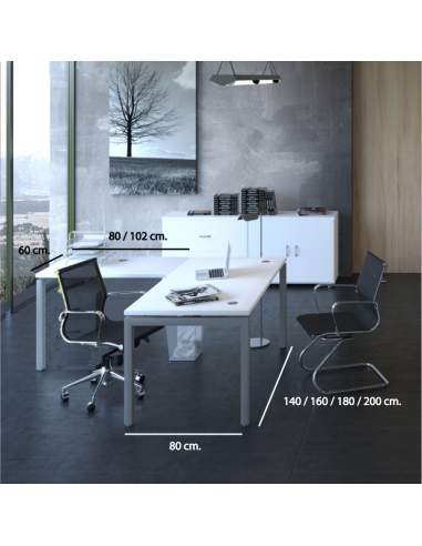 Medidas mesa escritorio esquina Euro 5000 de Euromof con entrega express Medidas mesa escritorio esquina Euro 5000 de Euromof con entrega express