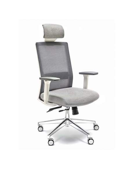 SILLA ERGONÓMICA NIZA DE EUROMOF CON CABECERO BLANCO