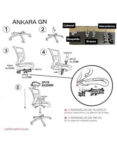 instrucciones Nueva silla ankara