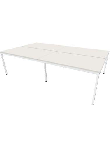 Mesa coworking Lite tablero blanco estructura blanca Mesa coworking Lite tablero blanco estructura blanca