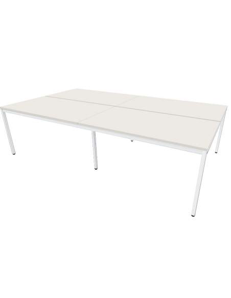 Mesa coworking Lite tablero blanco estructura blanca Mesa coworking Lite tablero blanco estructura blanca