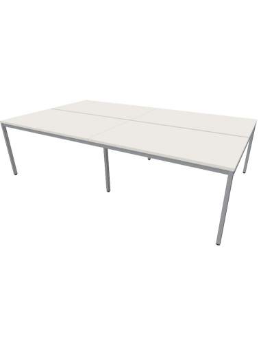 Mesa coworking Lite tablero blanco estructura gris Mesa coworking Lite tablero blanco estructura gris