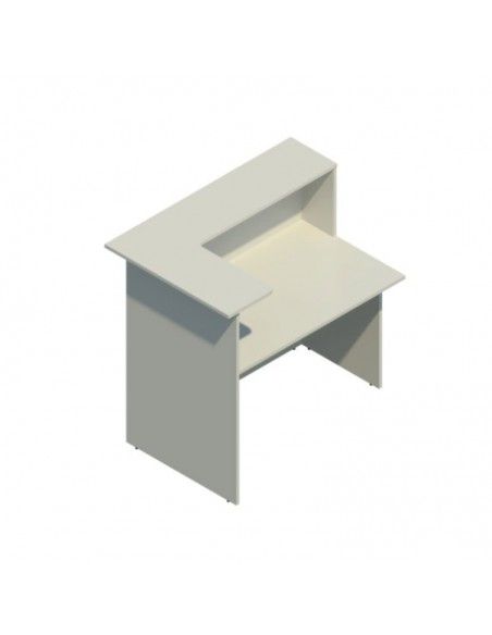 Mostrador recepcion barato Basic para esquina de JGorbe en gris claro